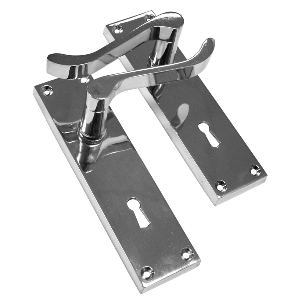 ASEC Vital Victorian Plate Mounted Scroll Lever Furniture - VT10092 - Chrome Plated - VT10092