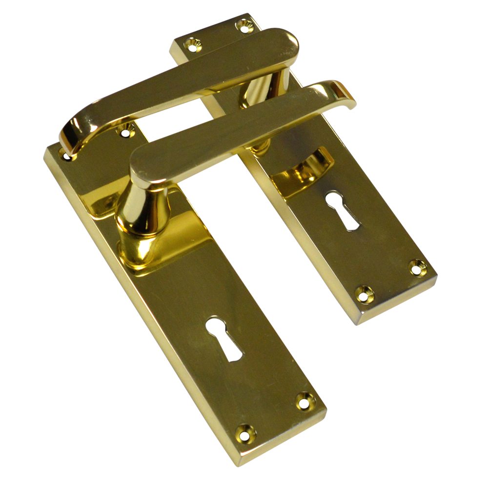 ASEC Vital Victorian Plate Mounted Straight Lever Furniture - VT10087 - Polished Brass - VT10087