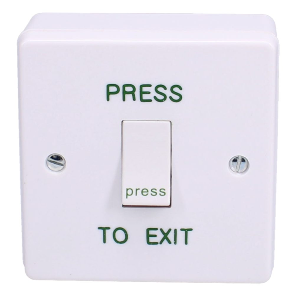 ASEC White Momentary 1 Gang Exit Switch