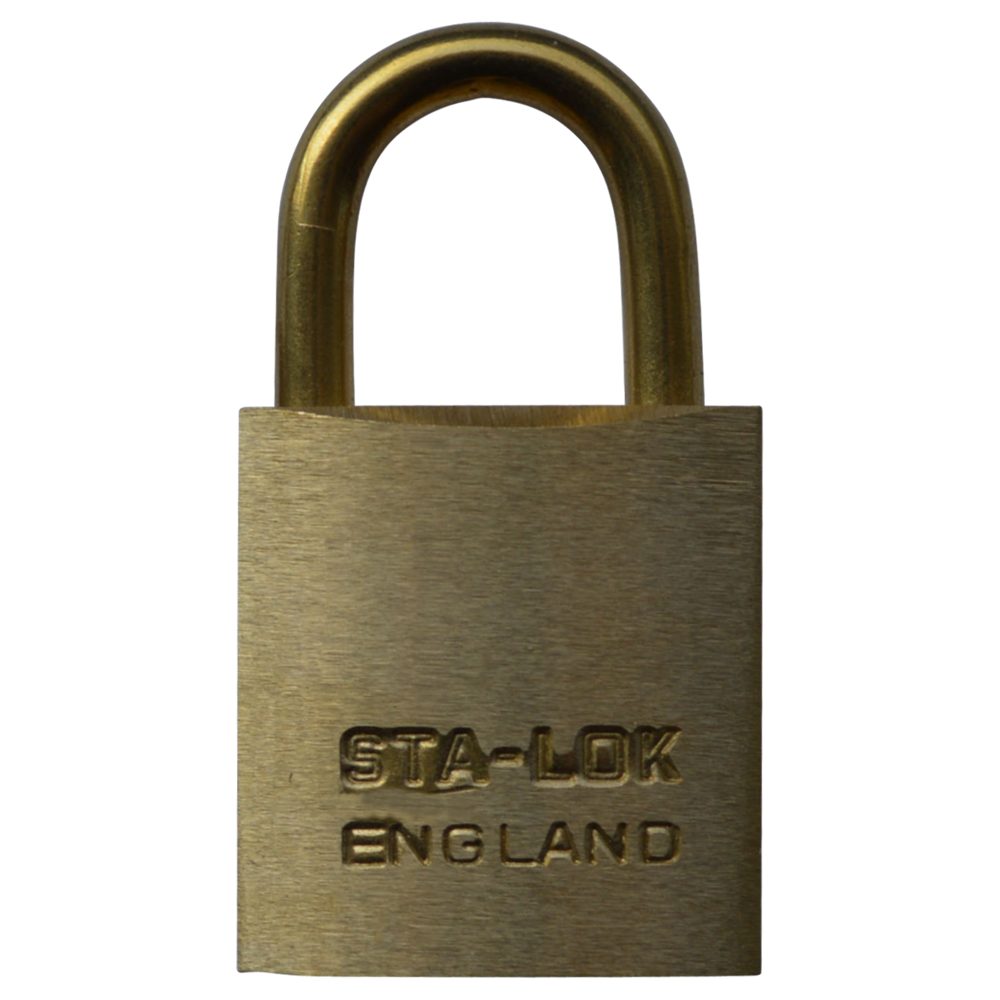 B&amp;G STA-LOCK C Series Brass Open Shackle Padlock - Brass Shackle - L27147 - Brass - C100BS