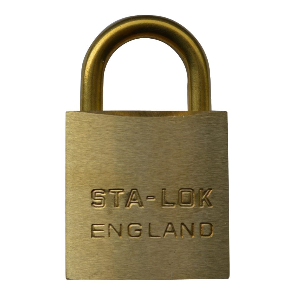 B&amp;G STA-LOCK C Series Brass Open Shackle Padlock - Brass Shackle