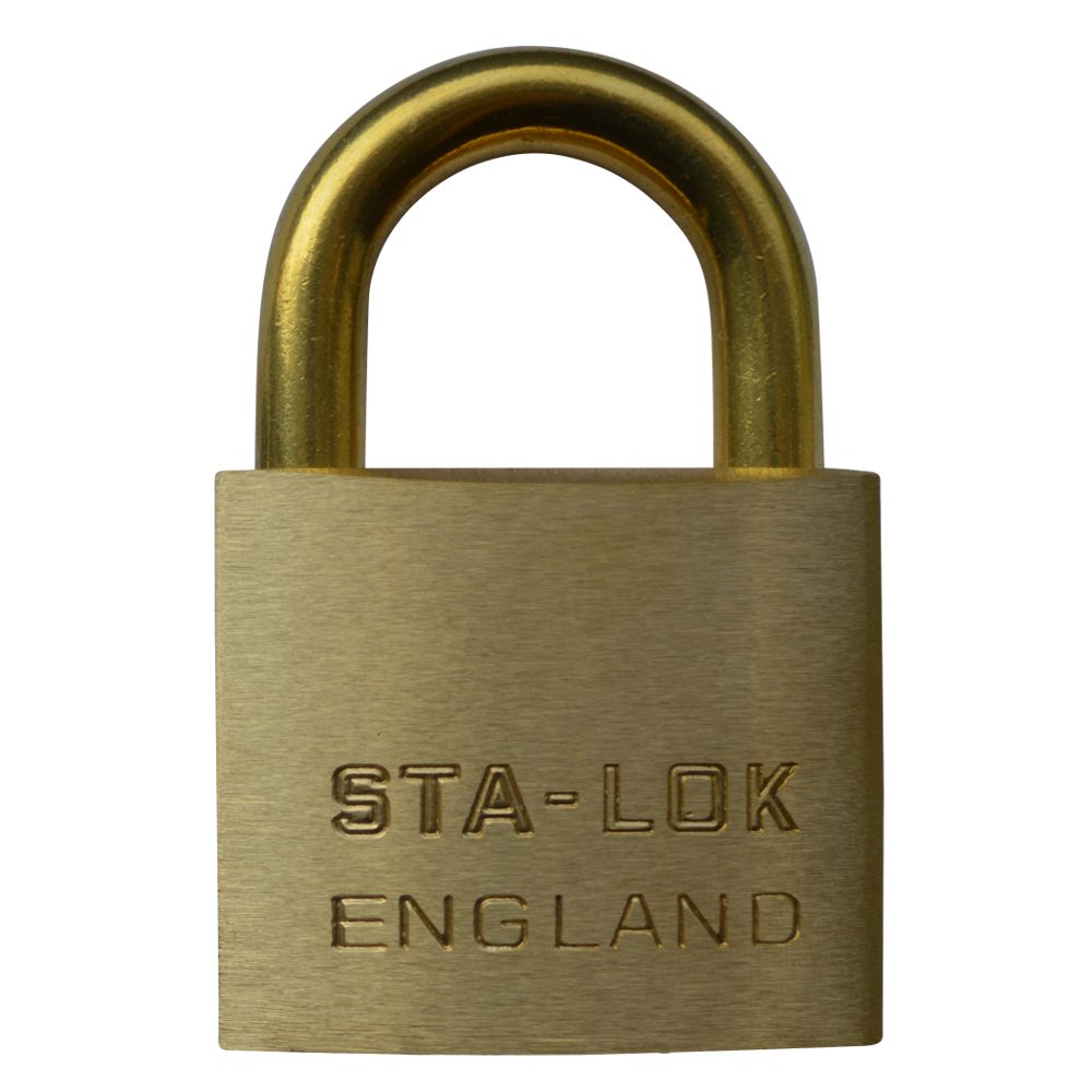 B&amp;G STA-LOCK C Series Brass Open Shackle Padlock - Brass Shackle