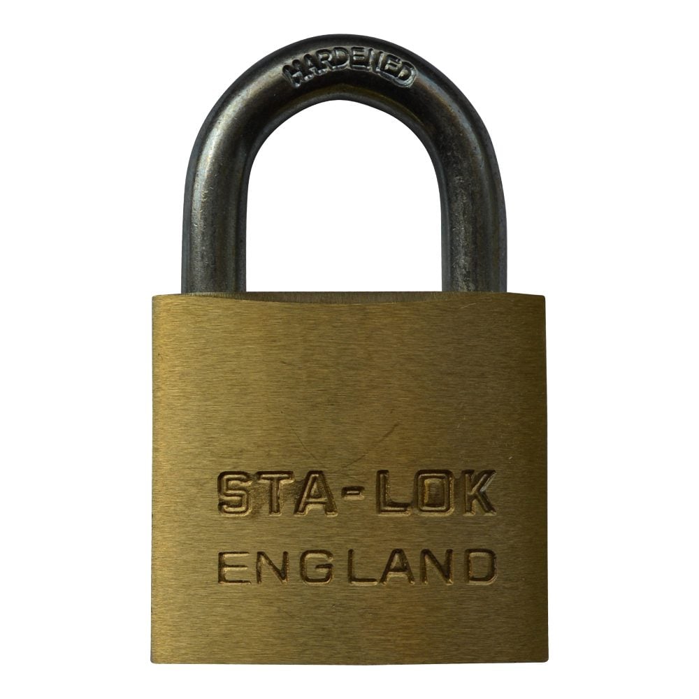 B&amp;G STA-LOCK C Series Brass Open Shackle Padlock - Steel Shackle