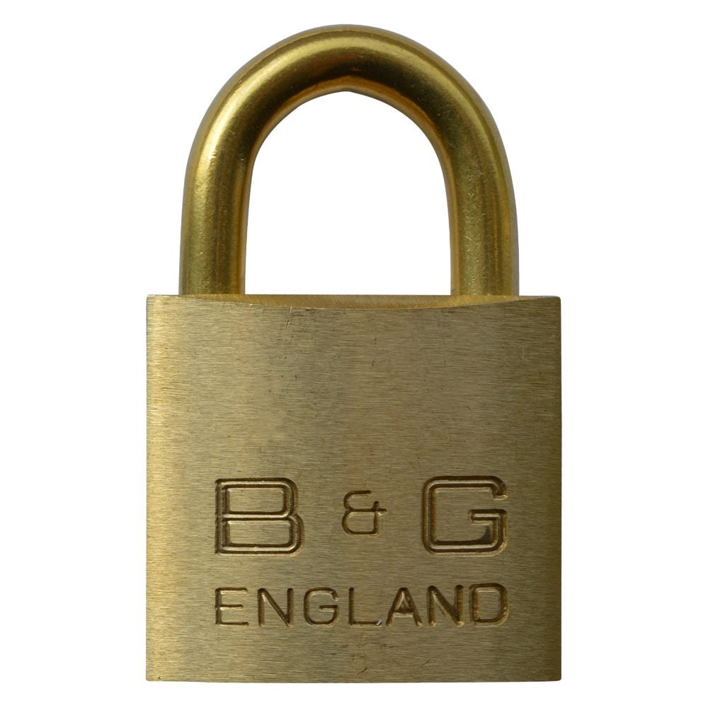 B&amp;G Warded Brass Open Shackle Padlock - Brass Shackle