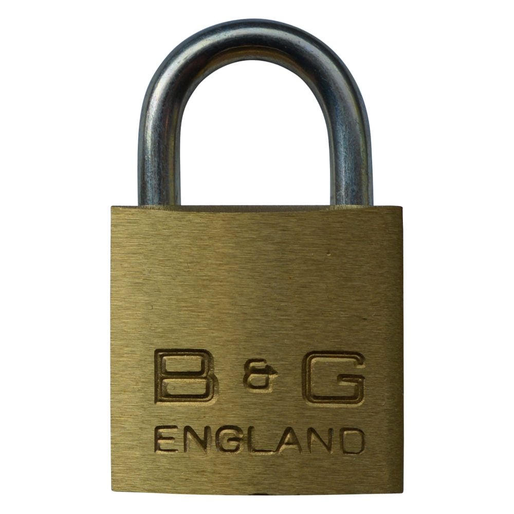 B&amp;G Warded Brass Open Shackle Padlock - Steel Shackle - L27151 - Brass - D101