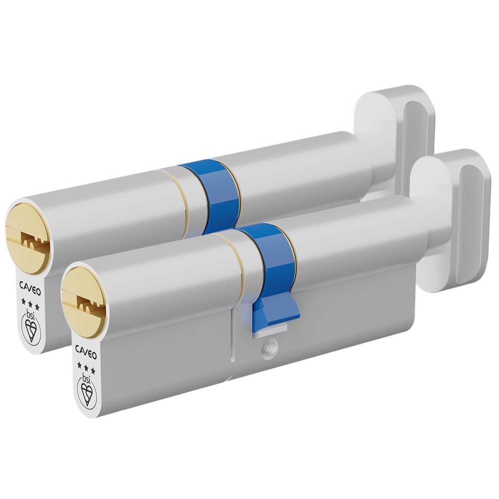 CAVEO TS007 3* Key &amp; Turn Euro Dimple Cylinder Keyed Alike Pair