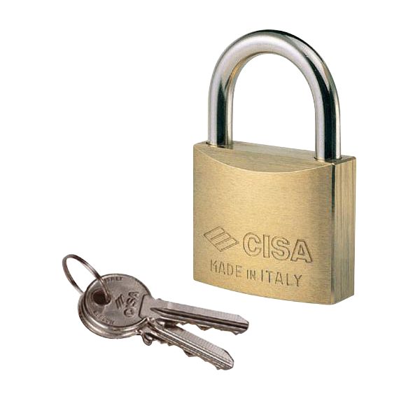 CISA 22010 KA Open Shackle Brass Padlock - L27393 - Brass - 22010-50