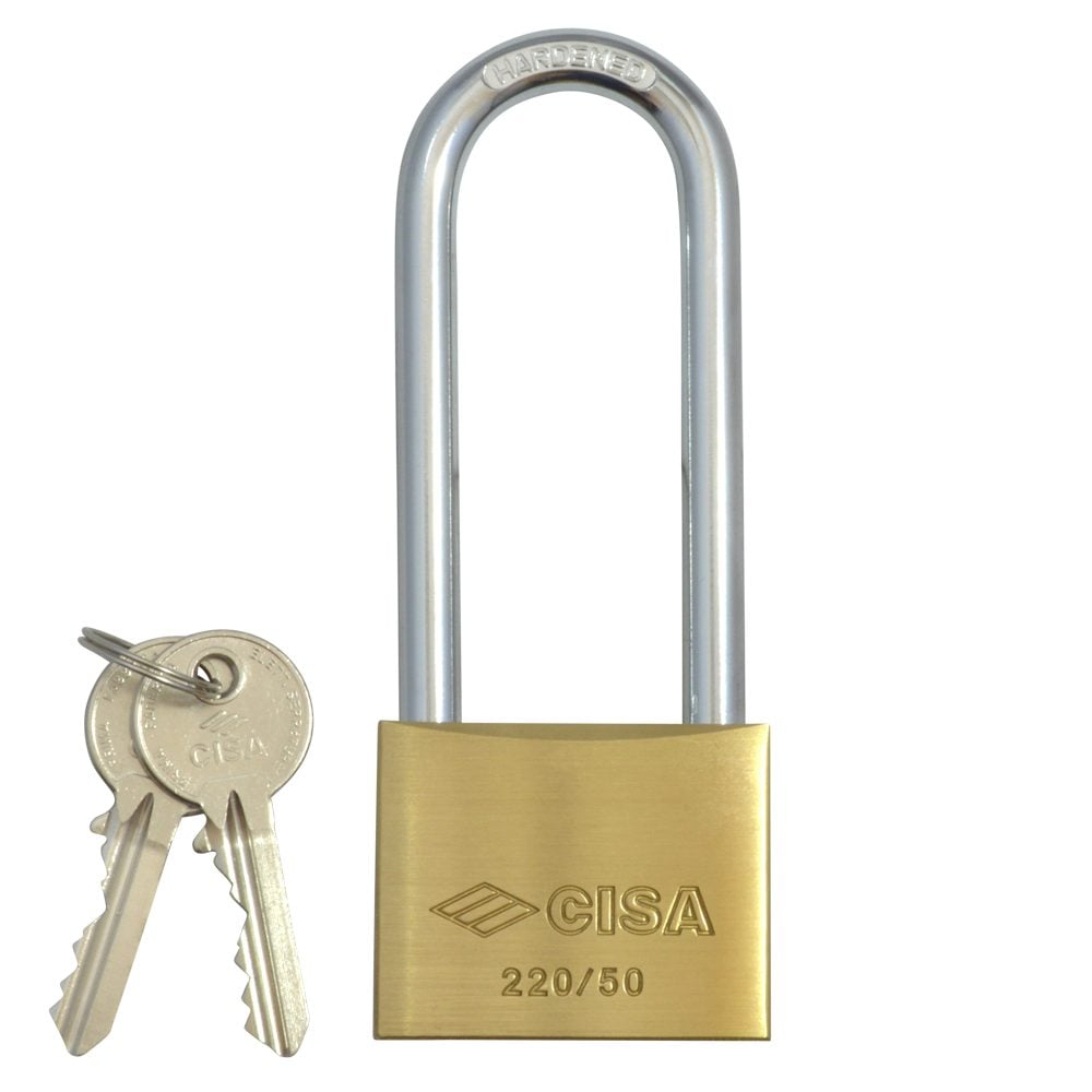 CISA 22011 KD Long Shackle Brass Padlock