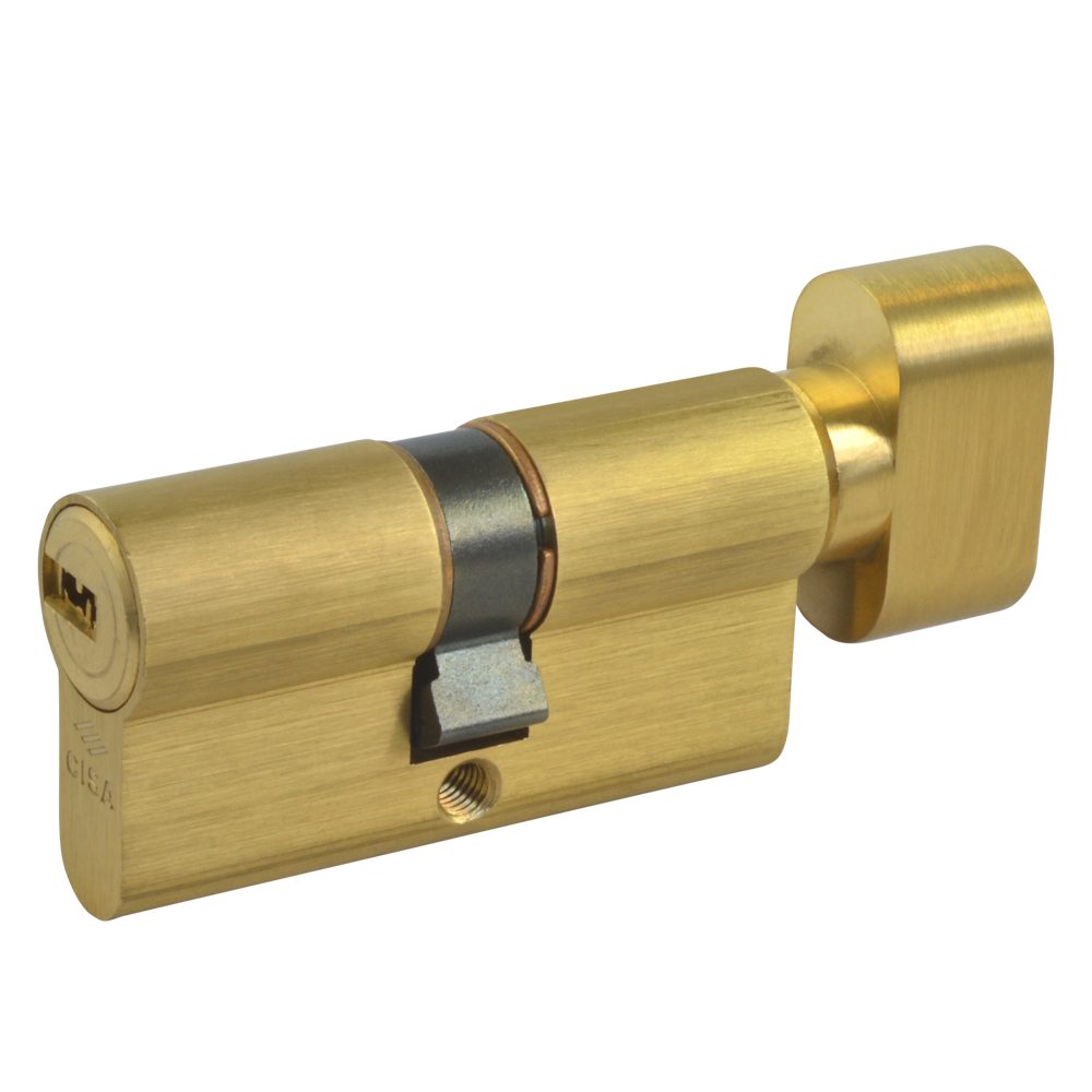 CISA Astral Euro Key &amp; Turn Cylinder - L16037 - 30/T30 - Polished Brass - OA312