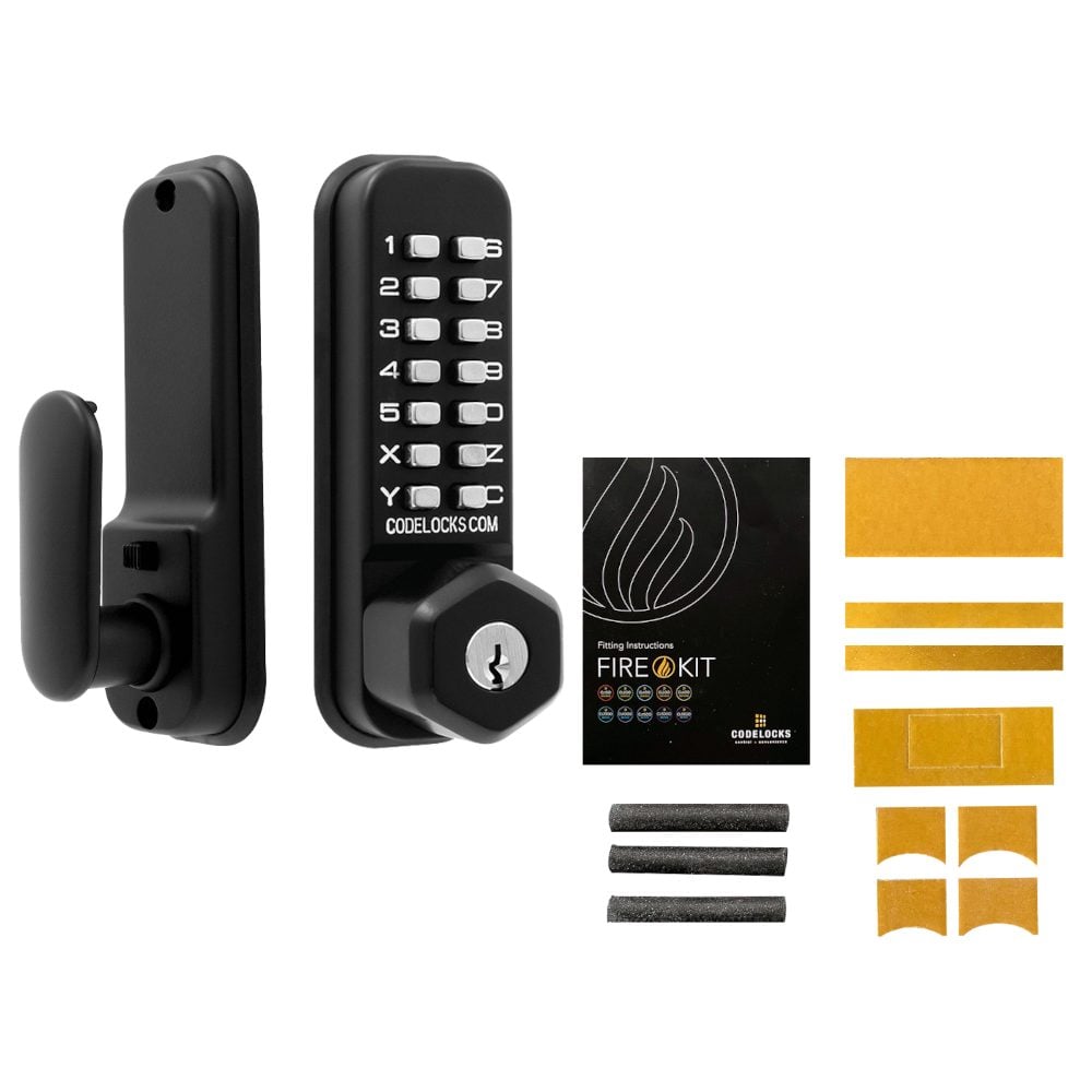 CL0255 Marine By Codelocks Digital Lock With Key Override - L35783 - Black - 0255 BK MG KEY FKP