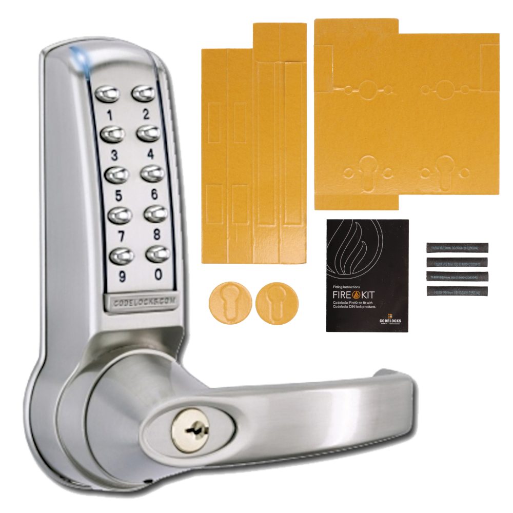 CODELOCKS CL4020 Battery Operated Digital Lock - L35802 - Brushed Steel PVD - CL4020L SS FKP