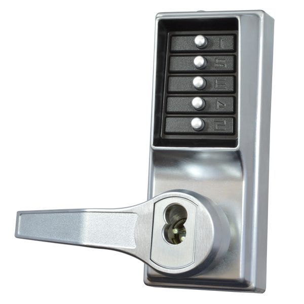 DORMAKABA LP1000 Series Front Only Digital Lock To Suit Panic Latch With Key Override - L12014 - Satin Chrome - LLP1020B-26D