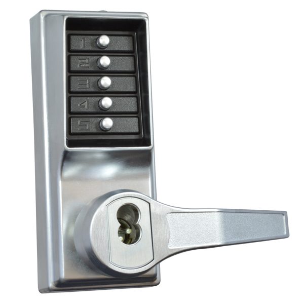 DORMAKABA LP1000 Series Front Only Digital Lock To Suit Panic Latch With Key Override - L12015 - Satin Chrome - LRP1020B-26D