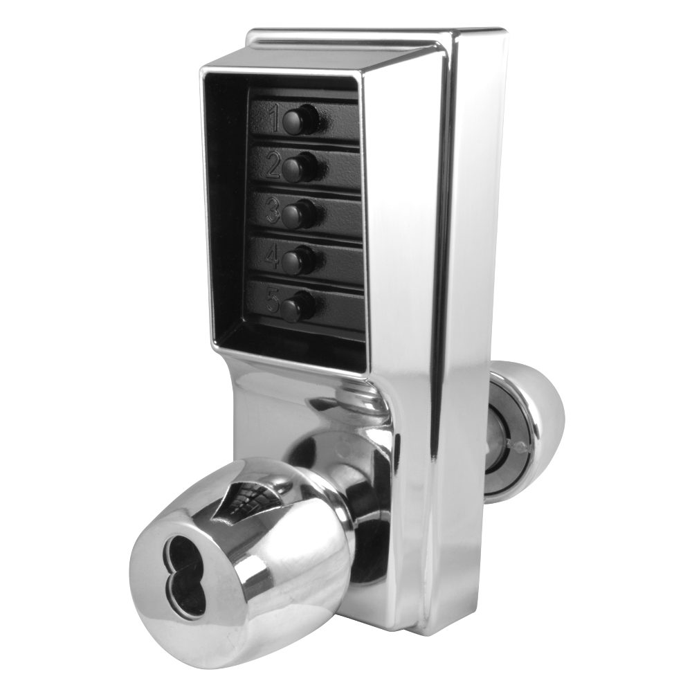DORMAKABA Simplex 1000 Series 1021B Knob Operated Digital Lock With Key Override - L3913 - Satin Chrome - 1021B-26D