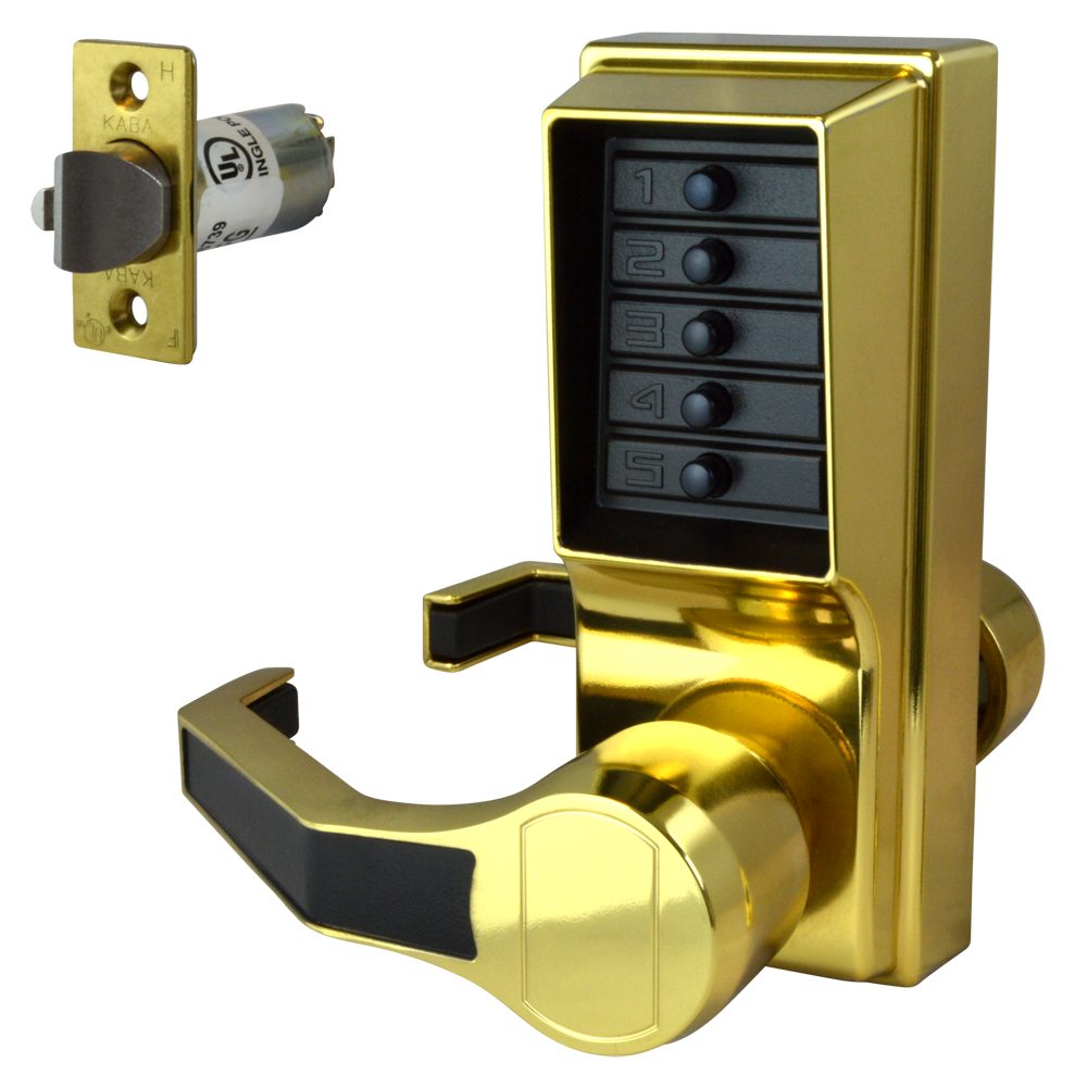 DORMAKABA Simplex L1000 Series L1011 Digital Lock Lever Operated - L8451 - Polished Brass - LL1011-03