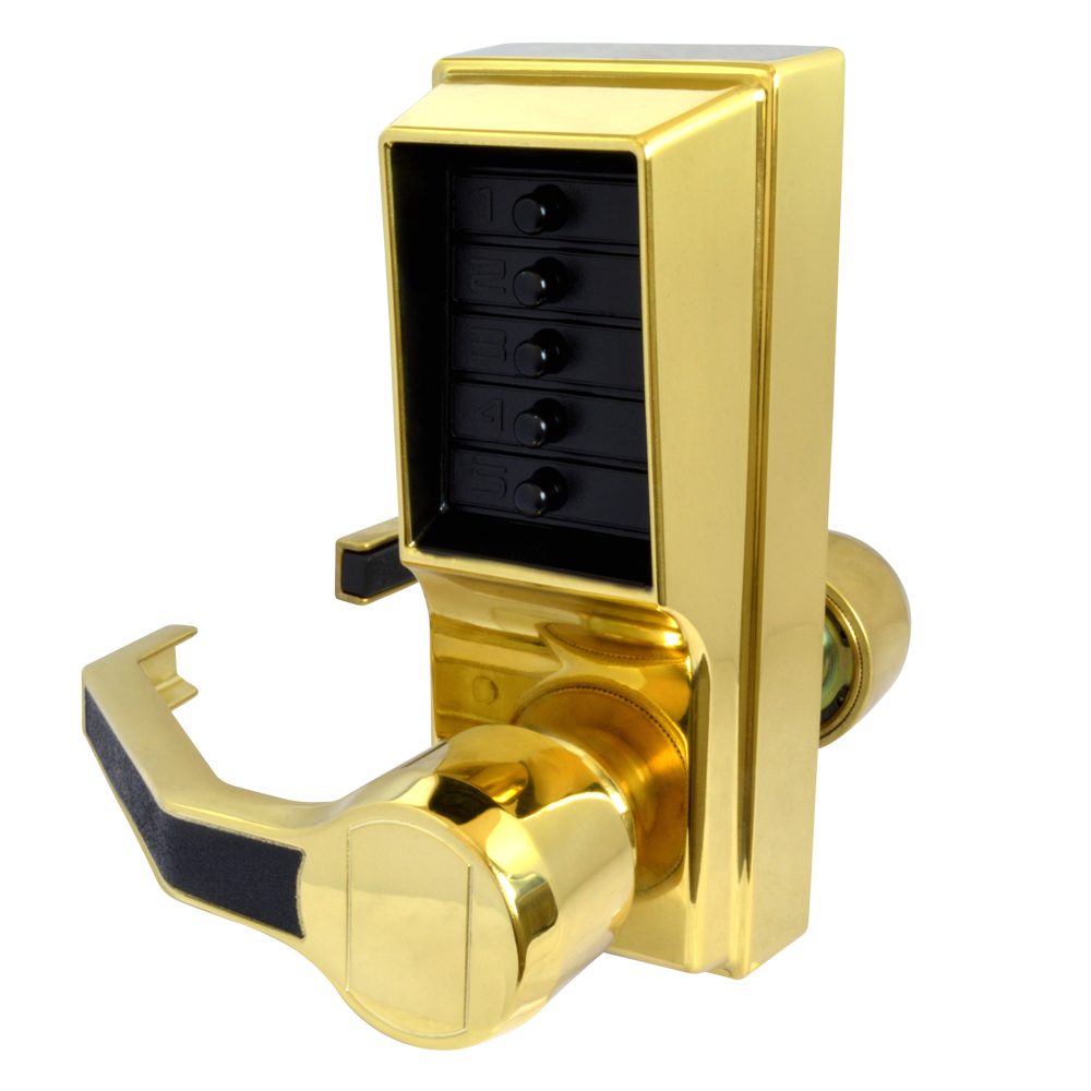 DORMAKABA Simplex L1000 Series L1031 Digital Lock Lever Operated With Passage Set - L8455 - Polished Brass - LL1031-03
