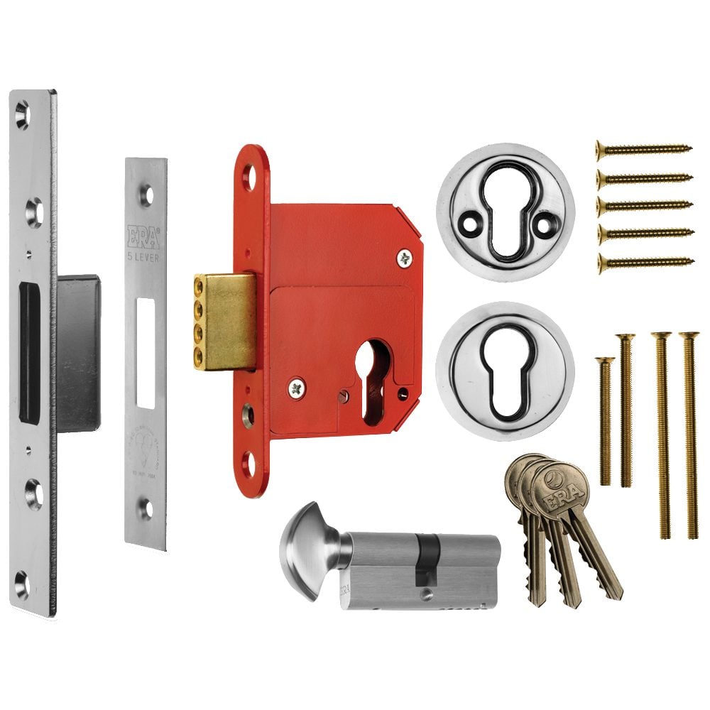ERA 333 Fortress BS Euro Key &amp; Turn Deadlock With Cylinder