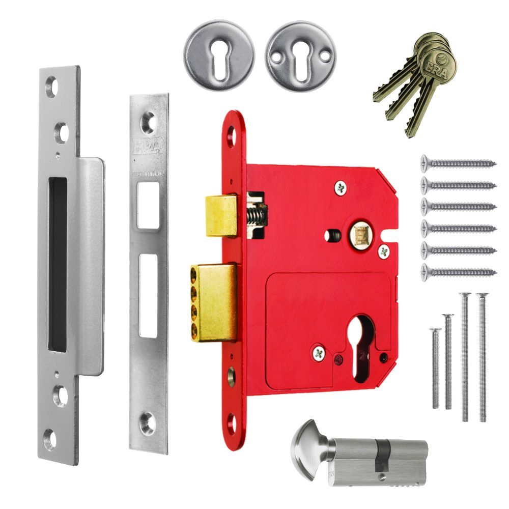 ERA 334 Fortress Fortress BS BS Euro Keyless Egress Key &amp; Turn Sashlock With Cylinder
