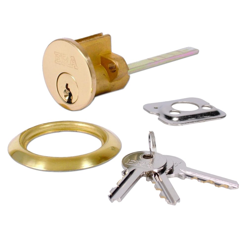 ERA 863 5-Pin Rim Cylinder - L24187 - Polished Brass - 863-37
