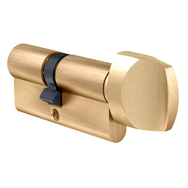 EVVA A5 KDZ Euro Key &amp; Turn Cylinder KA A67670 - L10235 - 36/T36 - Polished Brass - A5 KDZ 36-K36 KA