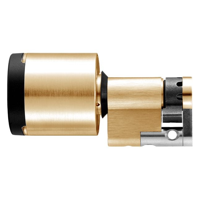 EVVA AirKey Euro Half Proximity Cylinder - L31644 - Polished Brass - E.A.PZ.HZ-S.MP