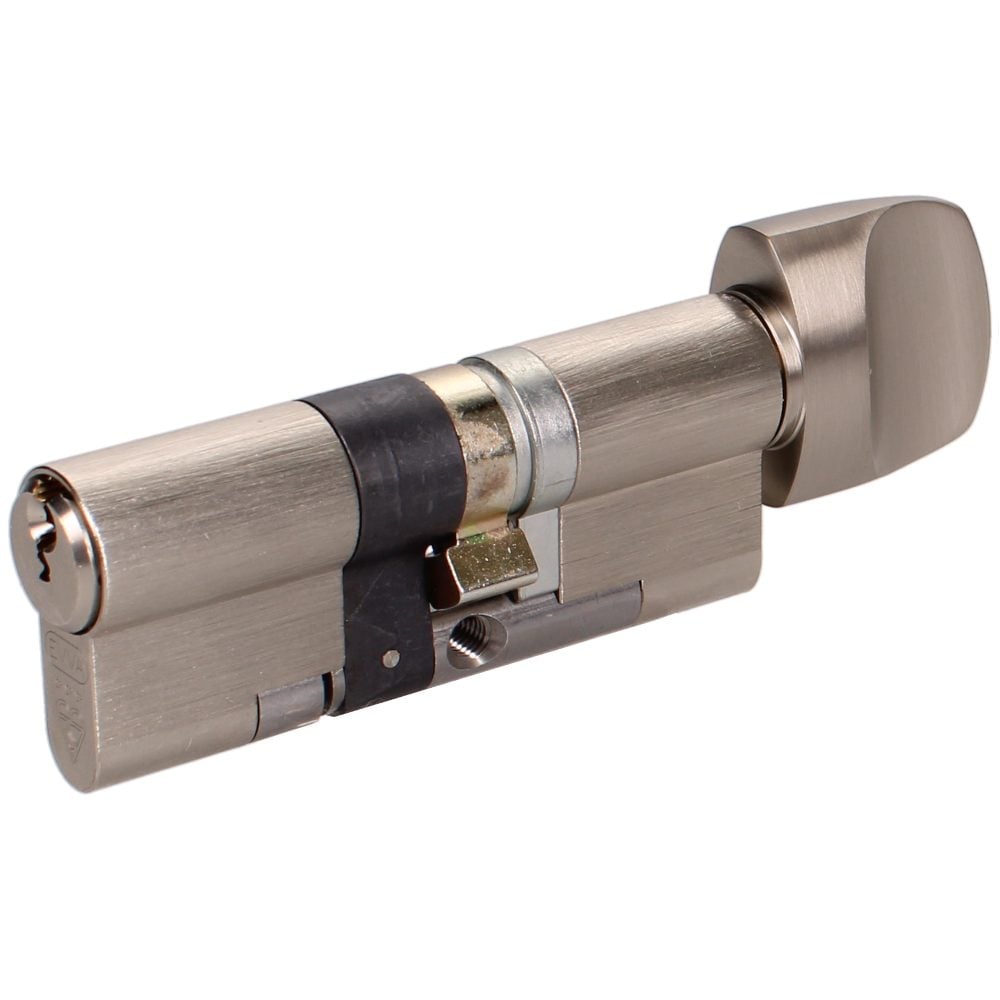 EVVA EPSnp KDZ Key &amp; Turn Euro Cylinder Keyed To Differ 3 Keys TS007 3* - L35975M - 41/T41 - Nickel Plated - 3* 82MM EPS KDZ 41AS-K41 NP 44BE1 KD 3K