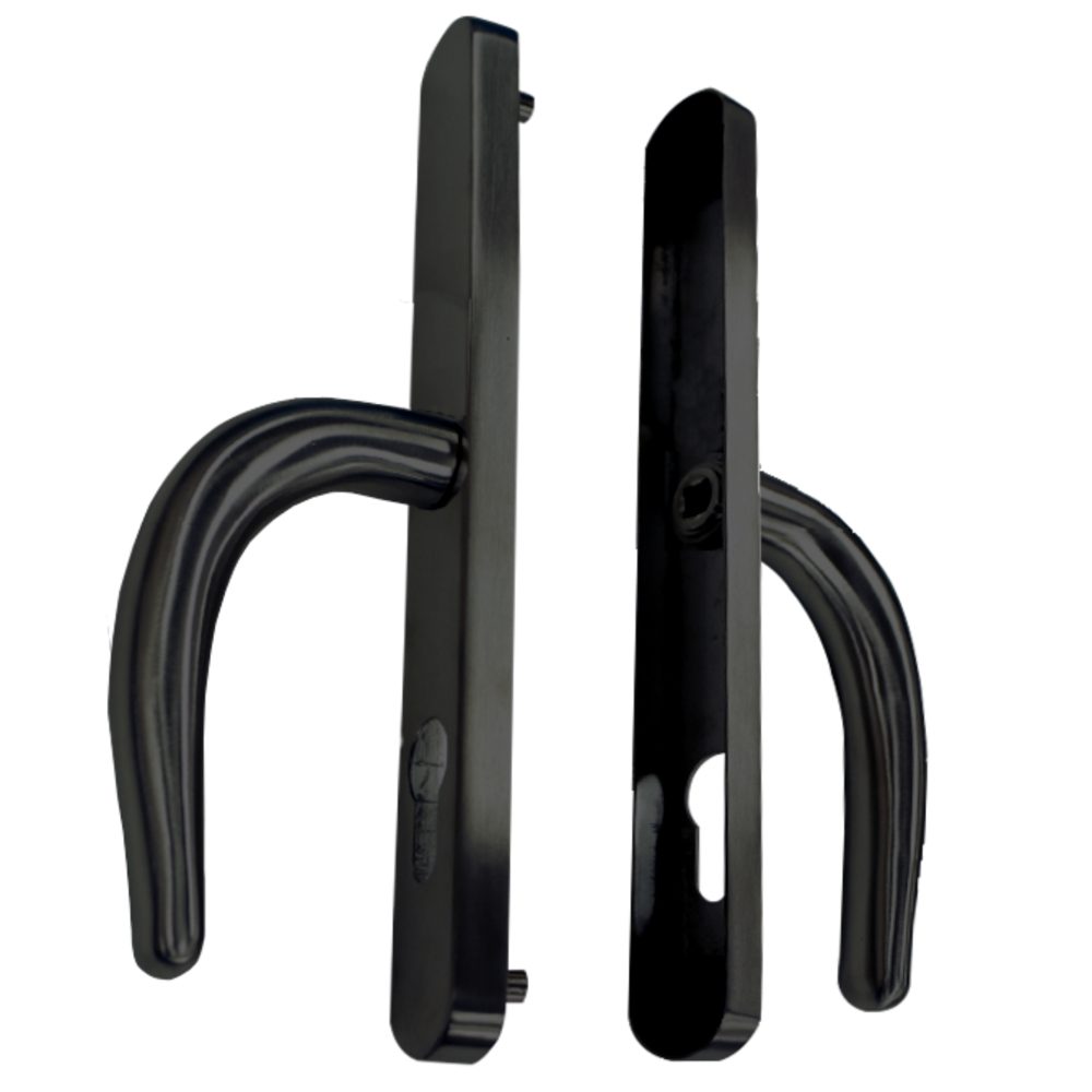 FULLEX Nanocoast Plate Mounted Lever Handle Furniture - L28733 - Black - DH243H68BLCKNANO