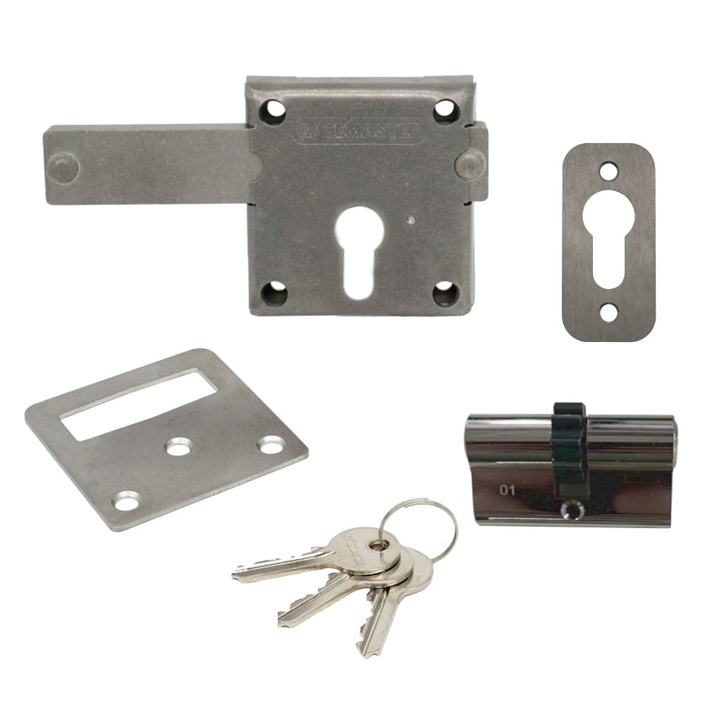 GATEMASTER Long Throw Gate Locking Bolt With Cylinder