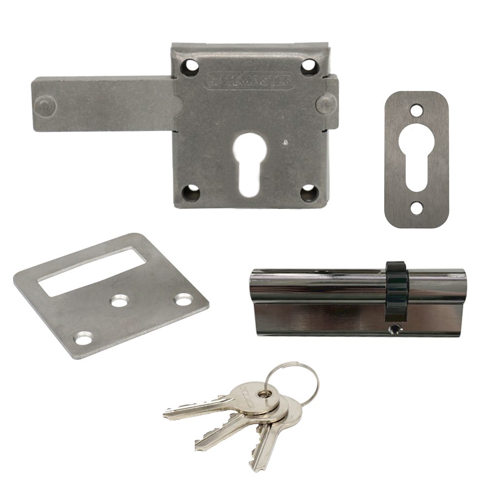 GATEMASTER Long Throw Gate Locking Bolt With Cylinder