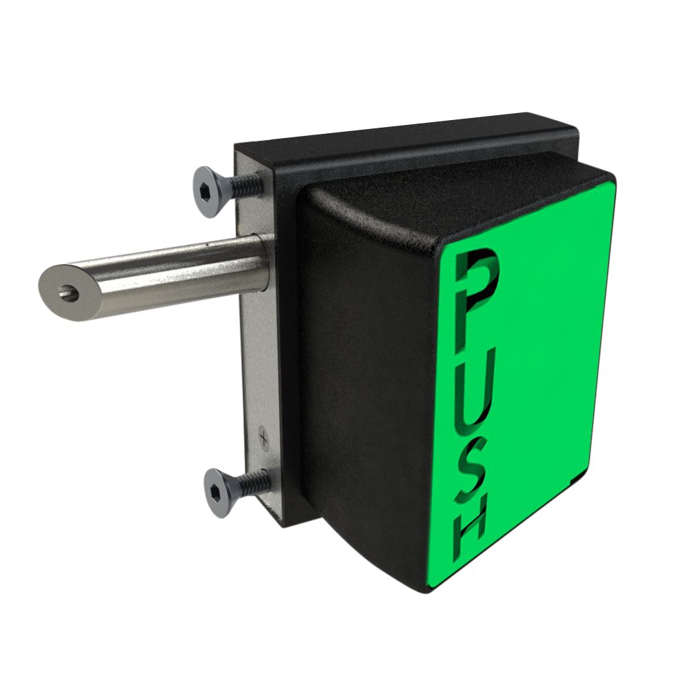 GATEMASTER SBQEKL Bolt On Cylinder Exit Pushpad - L26936 - Black &amp; Green - SBQEKLL02