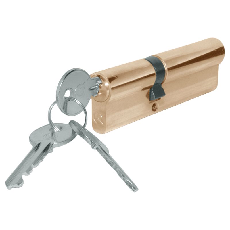 GreenteQ Gamma Double Euro Cylinder - L27086 - 45/55 - Polished Brass - 2QCY0042
