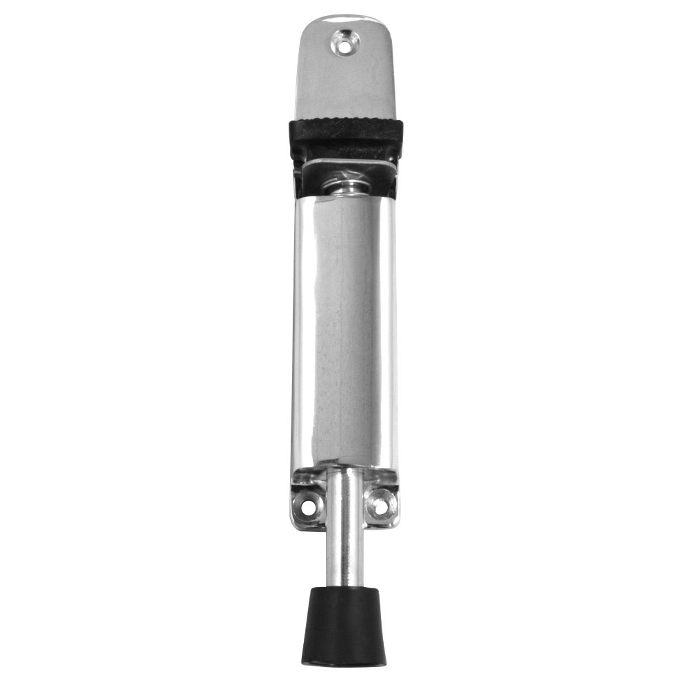JEDO Foot Operated Door Holder 180mm x 37mm - L33018 - Satin Chrome - IA4307SC