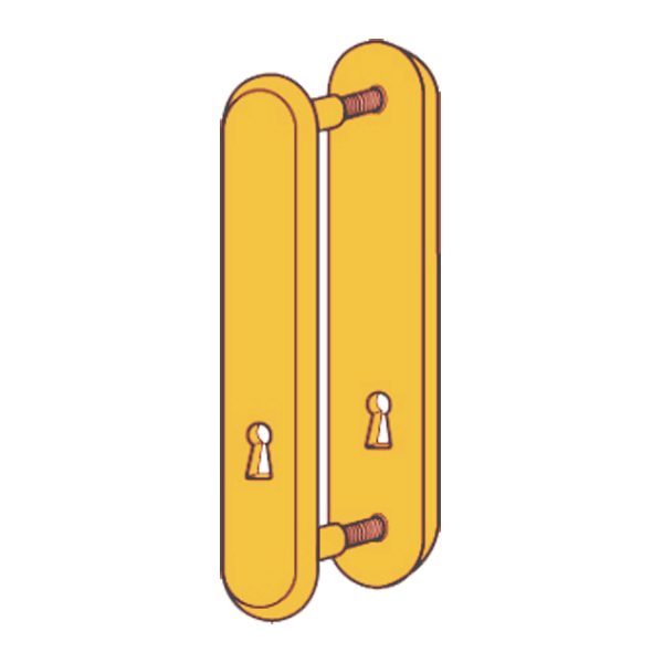KICKSTOP 9600 188mm LockGuard - L8006 - Polished Brass - 9600UKPB