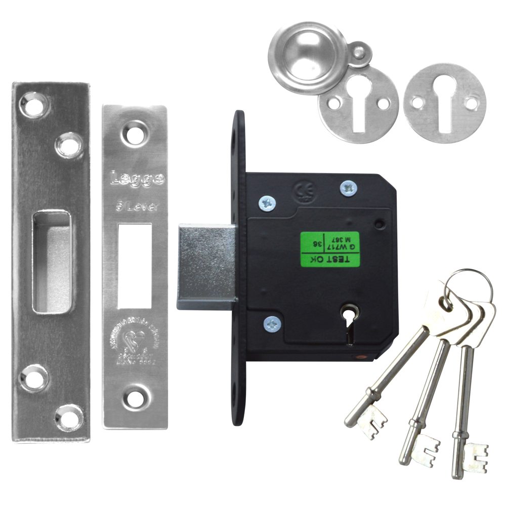 LEGGE New Style N5641 &amp; N5761 5 Lever Deadlock - L25882 - Stainless Steel - N5641.SS