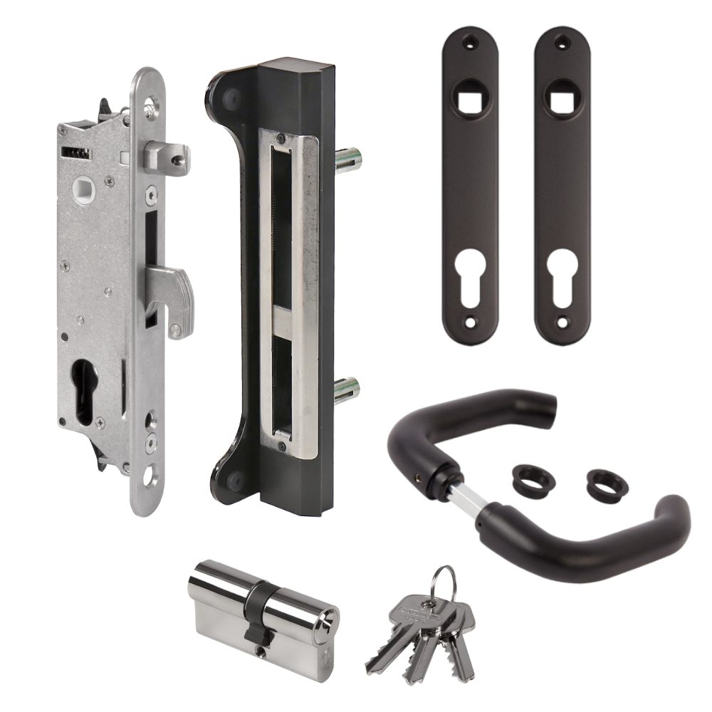 LOCINOX Gatelock Sixtylock Insert Set with Keep For 60mm Box Section Black