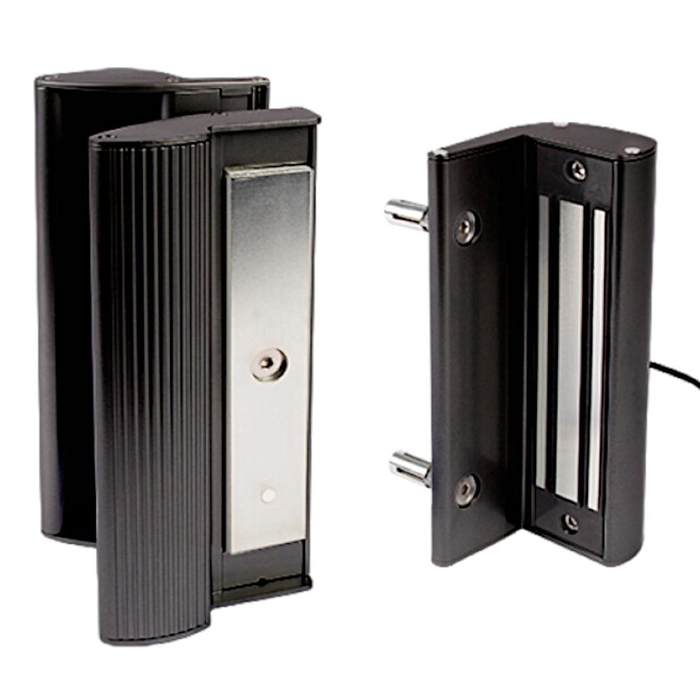 LOCINOX Surface Mounted MAG3000 Electromagnetic Gate Lock With Integrated Handle - L34588 - Black - 6050111