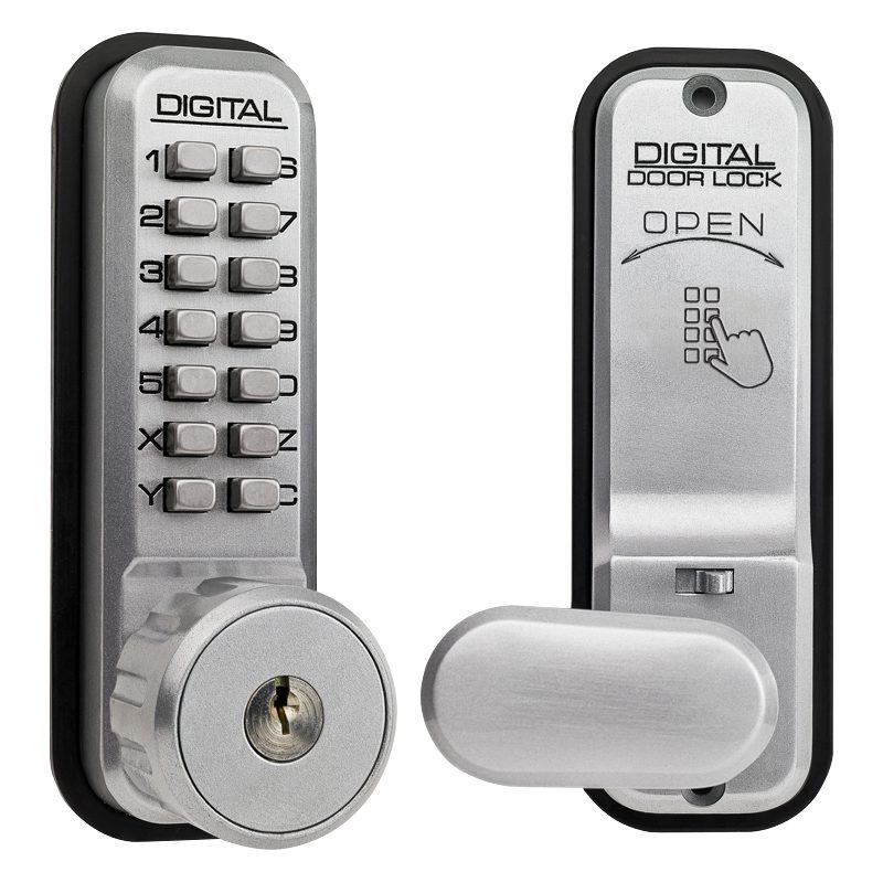 LOCKEY 2435K Series Digital Lock With Key Override &amp; Holdback