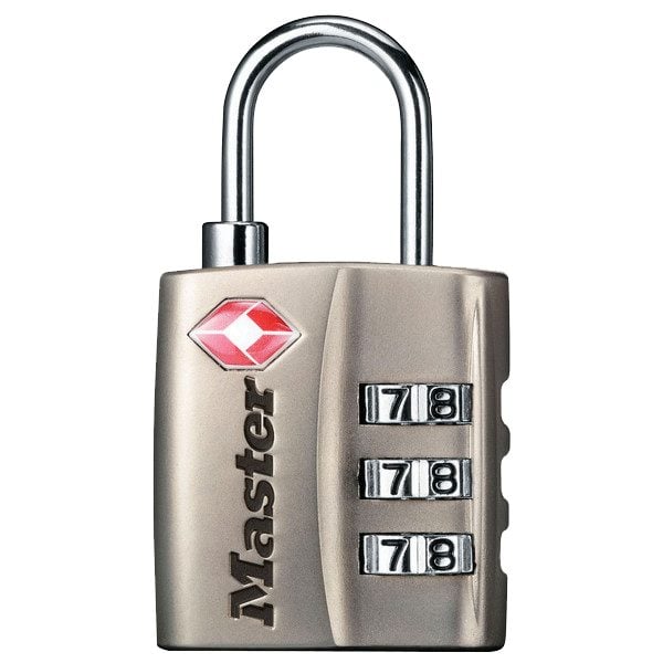 MASTER LOCK 4680 TSA Combination Luggage Padlock - L15622 - Nickel Plated - 4680