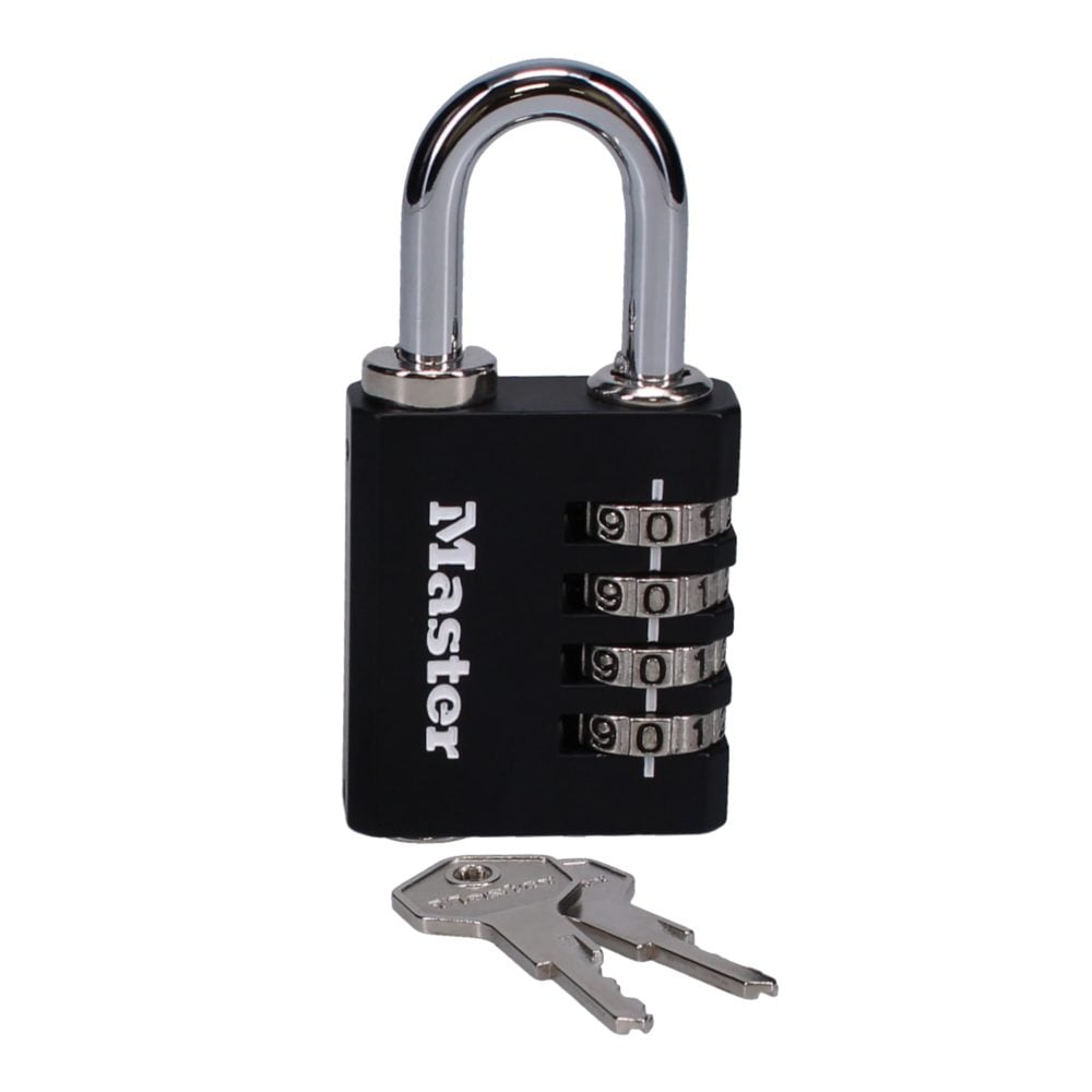 MASTER LOCK 7641EURDBLK 40mm Indoor 4 Wheel Combination Lock c/w Override Key