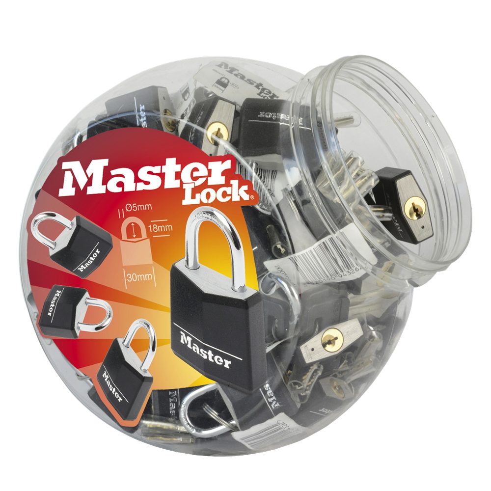 MASTER LOCK Aluminium Padlock Countertop Jar