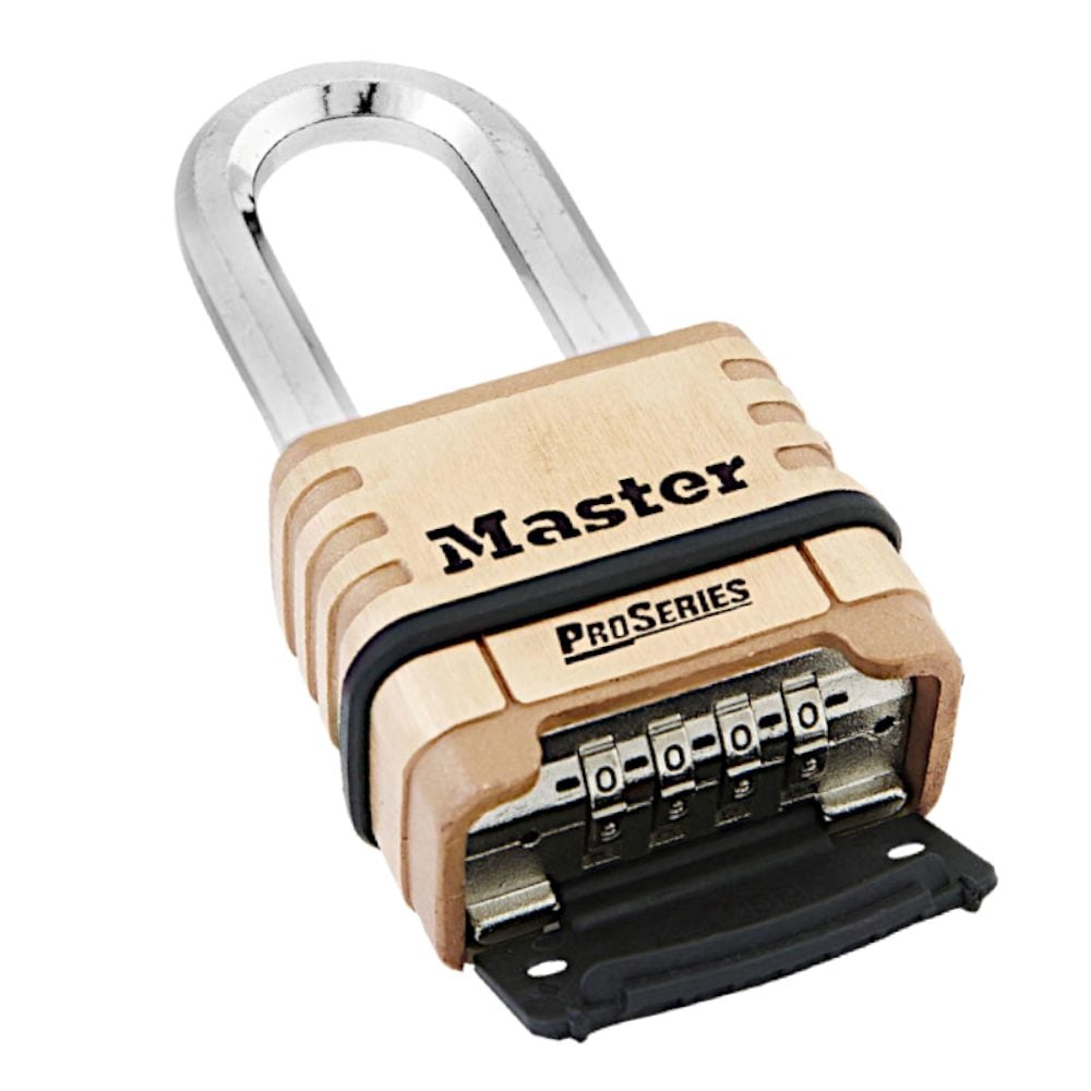MASTER LOCK ProSeries 1175DLH Combination Padlock Long Shackle 57mm Brass Body
