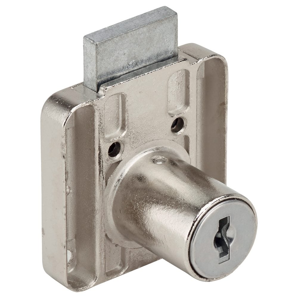 RONIS 4500 Square Drawer Furniture Lock - L26845 - Bright Nickel - 4500-D01-L3-SM