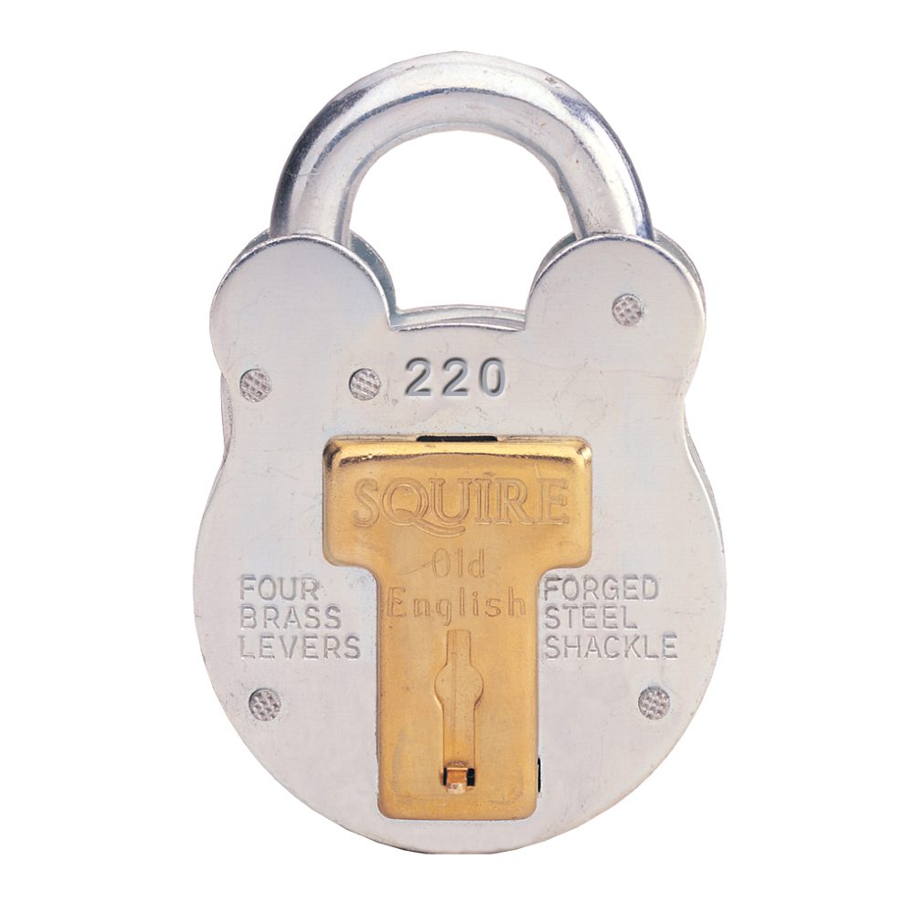 SQUIRE 220, 440 &amp; 660 Old English Padlock - 756 - 220KA PET1