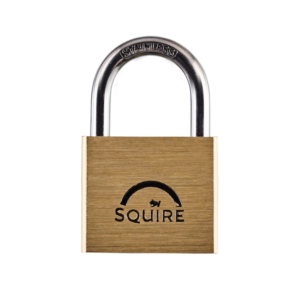 SQUIRE Lion Brass Open Shackle Padlock with Stainless Steel Shackle