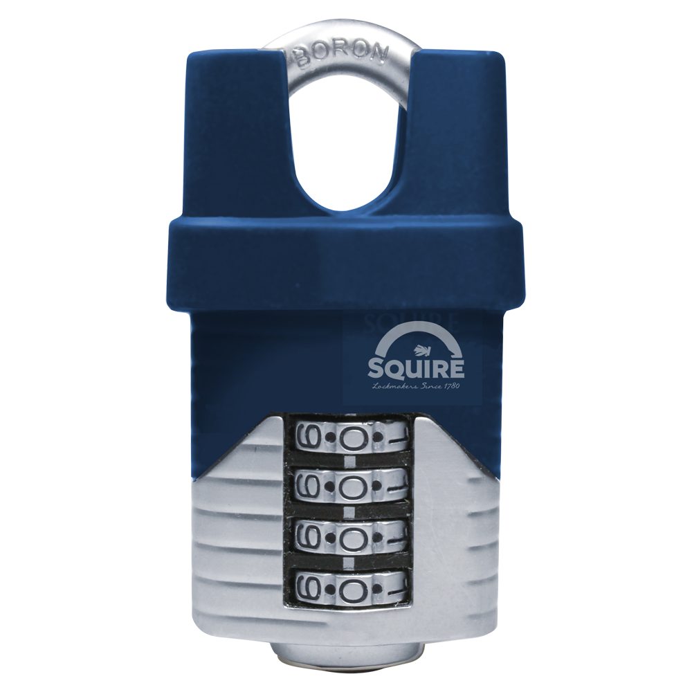 SQUIRE Vulcan Closed Shackle Combination Padlock - L27237 - Blue &amp;amp; Silver - VULCAN COMBI 40CS