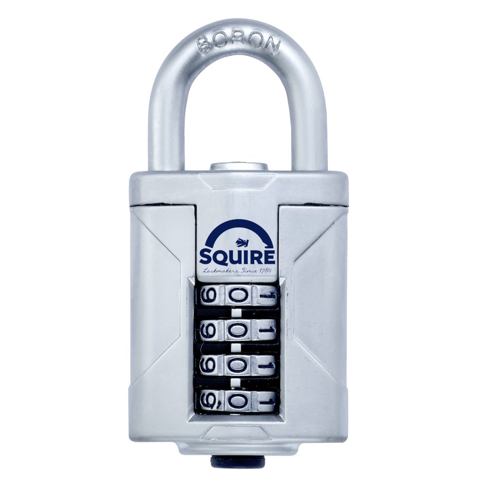 SQUIRE Vulcan Open Boron Shackle Combination Padlock - L32406 - Satin Silver - VULCAN COMBI 40 BX