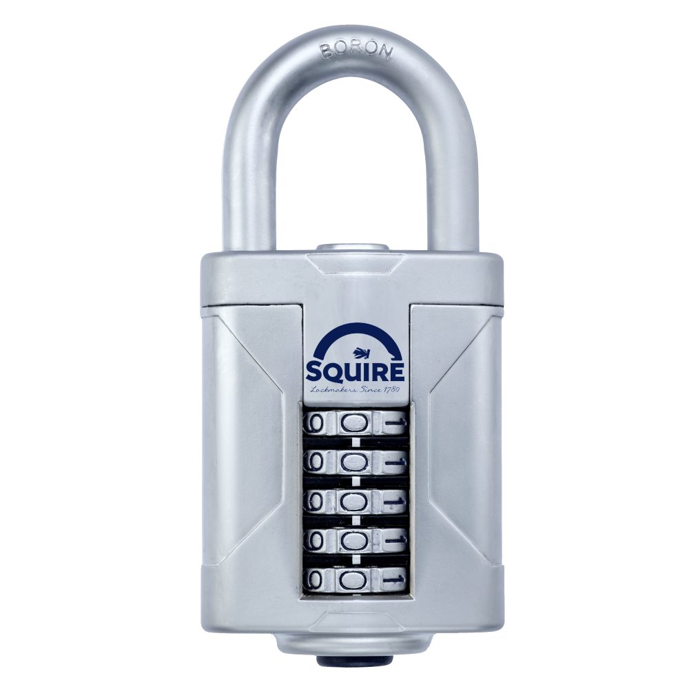 SQUIRE Vulcan Open Boron Shackle Combination Padlock - L27230 - Satin Silver - VULCAN COMBI 60