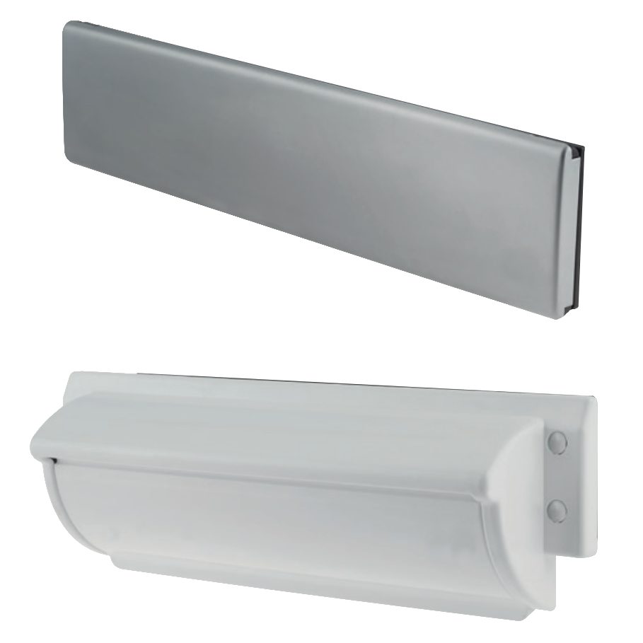 TROJAN Unicorn TS008 FD30 Letterplate - L30148 - Brushed Steel - 0793-2003-BS-WH-FD