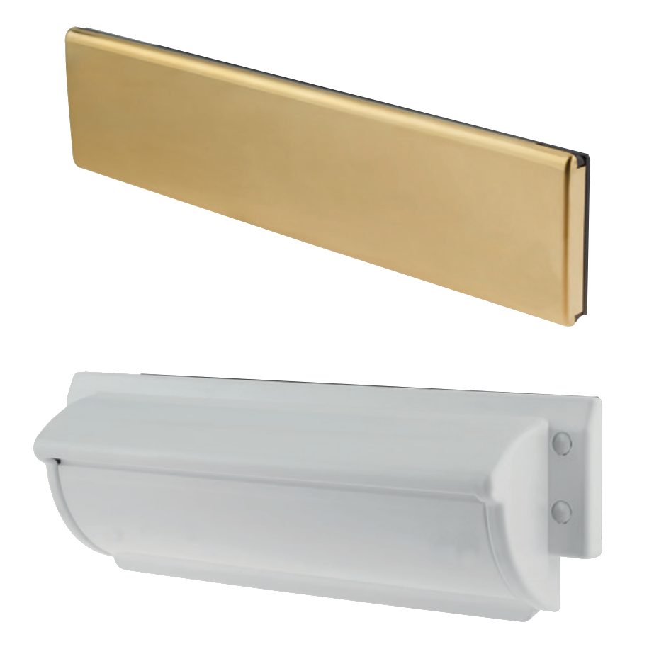 TROJAN Unicorn TS008 FD30 Letterplate - L30150 - Gold - 0793-2003-GO-WH-FD