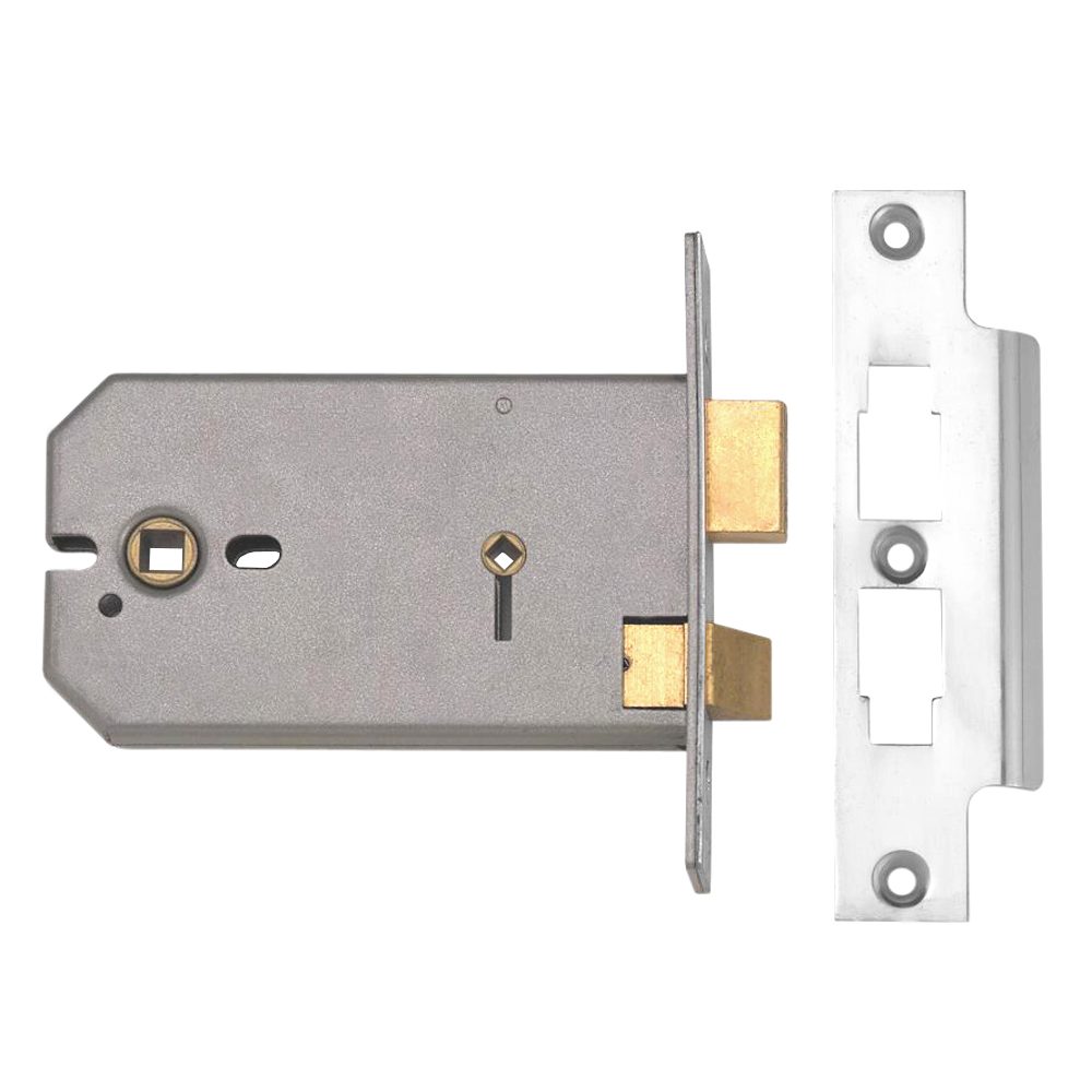 UNION 2026 Horizontal Mortice Bathroom Lock - 10412 - Satin Chrome - 2026
